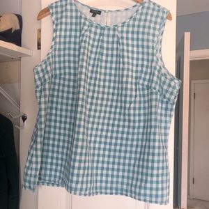 Talbots Sleeveless Gingham Blouse